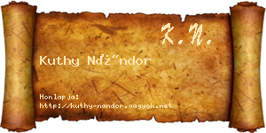 Kuthy Nándor névjegykártya