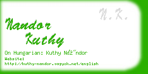 nandor kuthy business card